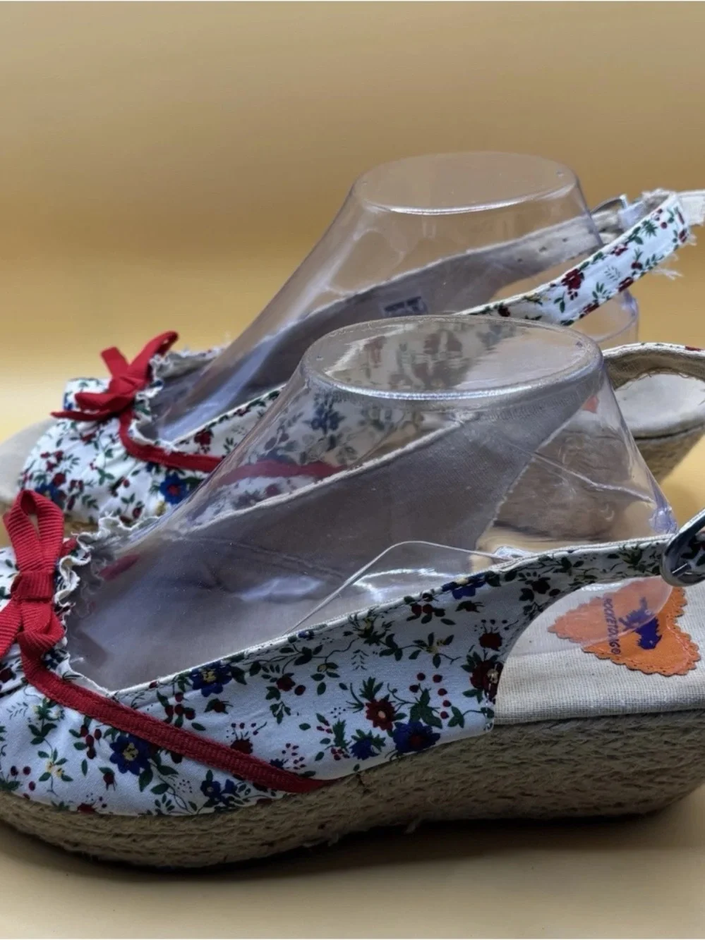 Rocket Dog Floral Espadrille Wedge Sandals 11M Slingback Peep Toe Cottagecore